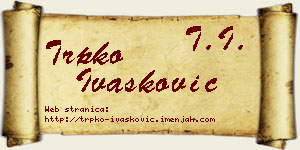 Trpko Ivašković vizit kartica